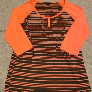 Neon pink stripped long sleeve